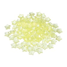 100 Pcs Flat Back Resin Star Beads, Glitter Star Charm, Yellow