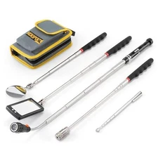 Telescoping Magnetic Pickup Tool Set, Inspection Mirror Telescoping, LED Yellow