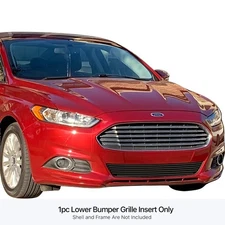 For Ford Fusion 13-16 APG 1-Pc Black 8x6 mm Horizontal Billet Bumper Grille