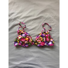 Sun Streak Vintage 90's Floral Bikini Top USA Made 36C