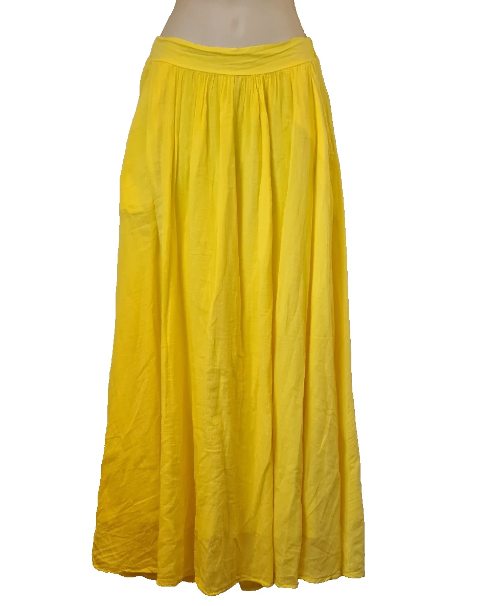 Italian Cotton Long Summer Skirt Elastic Waist Pockets Yellow One Size 10-14 New
Opens in a new wind