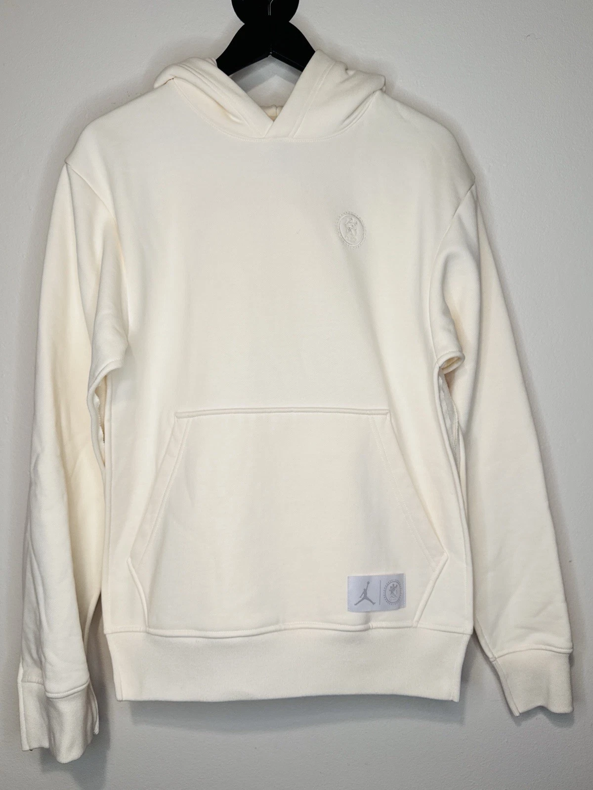 OFF WHITE Felpa con cappuccio drappeggio aperto Jordan Brand x Union Bephies Beauty Supply taglia XS crema