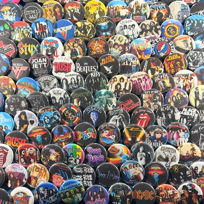 70s 80s Classic Rock Band 1.25'' Pinback Buttons Set of 120 Pins Retro Rock Music