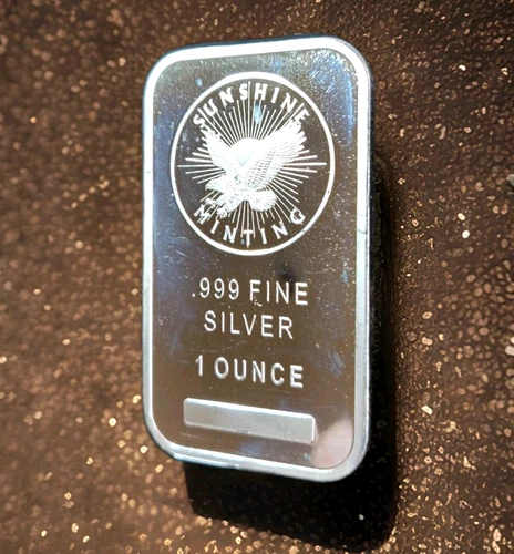 1oz 0.999 Sunshine Minting Silver Bullion Bar ~ Get One Today!
