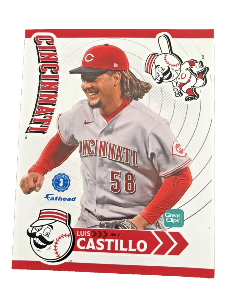 Cincinnati Reds Fathead Stickers Pair MLB Baseball Castillo Akiyama New - Image 3 of 4