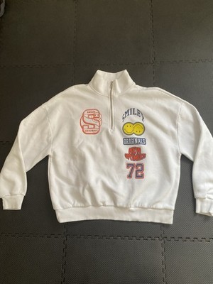 Mavi x Smiley Originals Half-Zip Sweatshirt | Weiß | Gr. M | Vintage Style