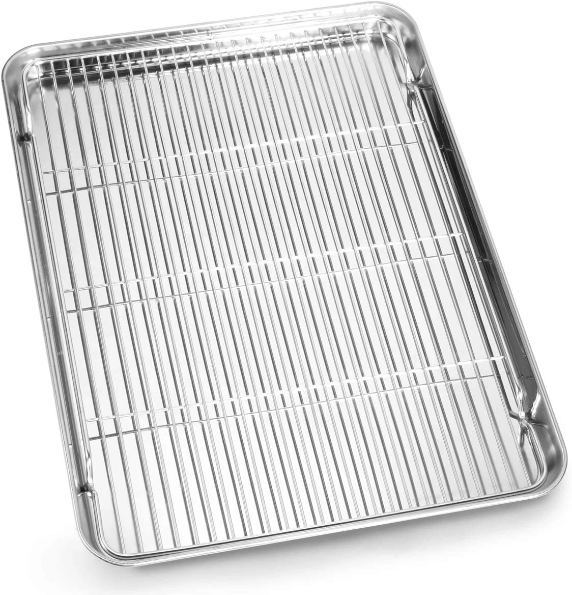 Cookie Sheet and Cooling Rack Set, 16 Inch Stainless Steel Baking Pan with a Rac