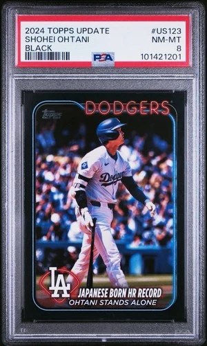 2024 Topps Update SHOHEI OHTANI Black Parallel /74 #US123 PSA 8 HR Record POP 8