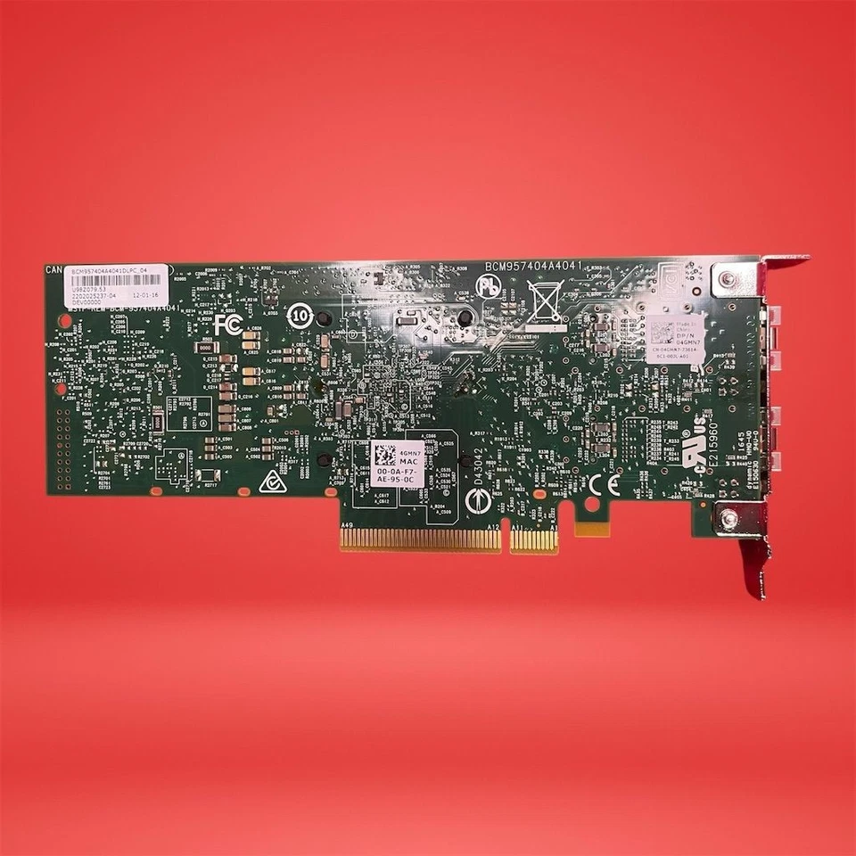 DELL Broadcom 57404 110Gbps/25Gbps SFP28 Dual Port PCIe NIC 4GMN7 - Image 2 of 4
