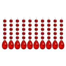 Teardrop Crystal Chandelier, 10 Pack 145mm Length Prisms Part, Red