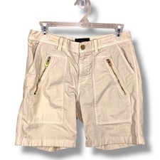 Size 2 J Crew Beige Shorts Neutral Cotton Blend Pockets Outdoor Womens