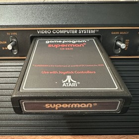 Atari 2600 Game Lot: E.T., Superman, Venture, Jungle Hunt