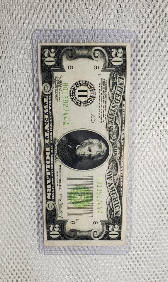 1934 $20 Federal Reserve Note LGS Light Lime Green Seal St Louis, Missouri Nice  - Image 4 of 4