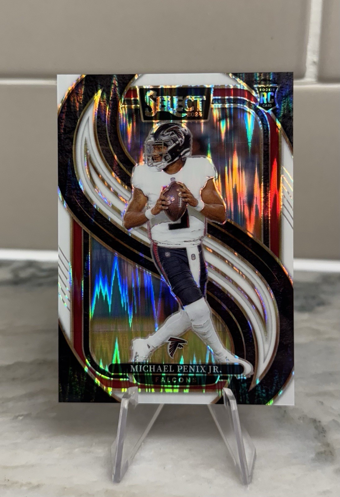 2024 Panini Select Premier Michael Penix Jr. #110 White Shock Prizm /199 SP RC