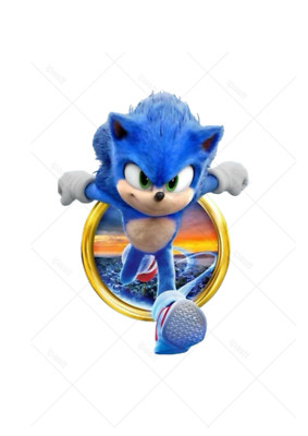 Vorgeschnittener Sonic Igel laufender essbarer Tortenaufleger, Dekoration verschiedene Größen