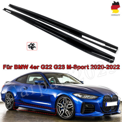 AC Style für BMW G22 G23 M Paket Seitenschweller Glanz Schwarz Schweller Leisten