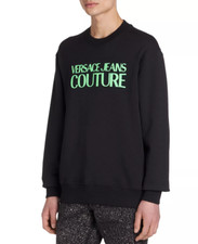 Versace Jeans Couture Cotton Fleece Logo Print Sweatshirt Black Size XXL 4151