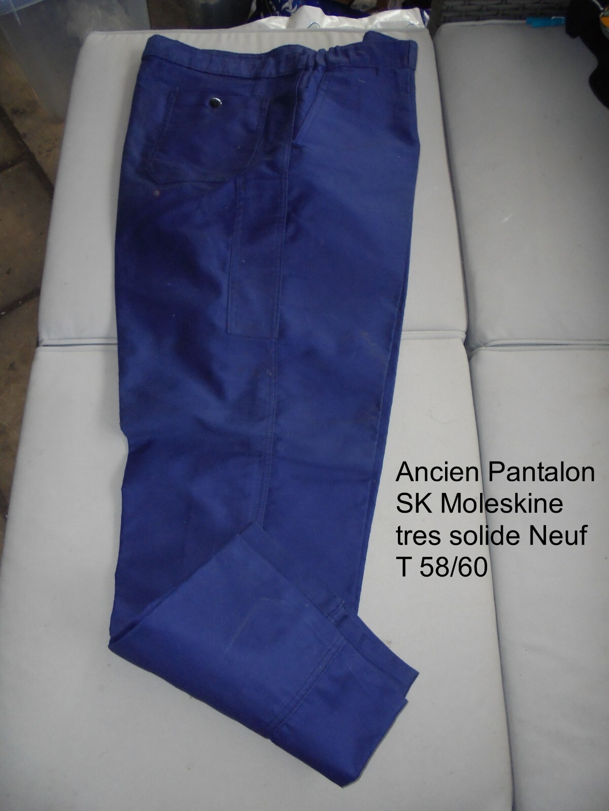 Pantalon de travail en moleskine bleu 3XL résistant pour mécanique