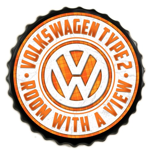 volkswagen type 2 custom camper van bottle cap w