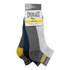 Everlast Men  s Performance Socks 3 Pack Moisture Wicking Cushioned Large 6-12