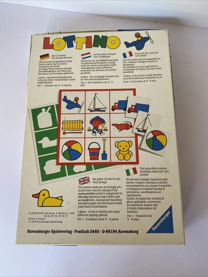 Vintage Dick Bruna Lottino Complete in Box Ravensburger Spieleverlag 1994 EUC - Image 2 of 4