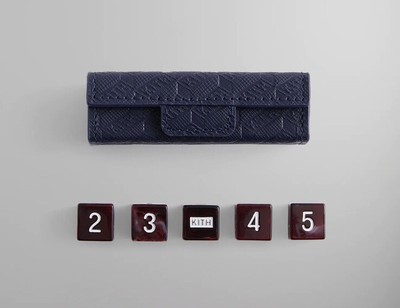 KITH Monday Program, Monogram Dice Set: Nocturnal Saffiano Leather Case SS23 NEW