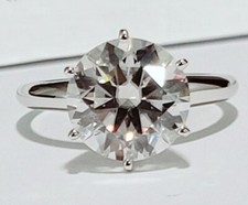 4.20 Carat (10.5mm) Moissanite Solitaire Ring in 14k Gold (Charles&Colvard)