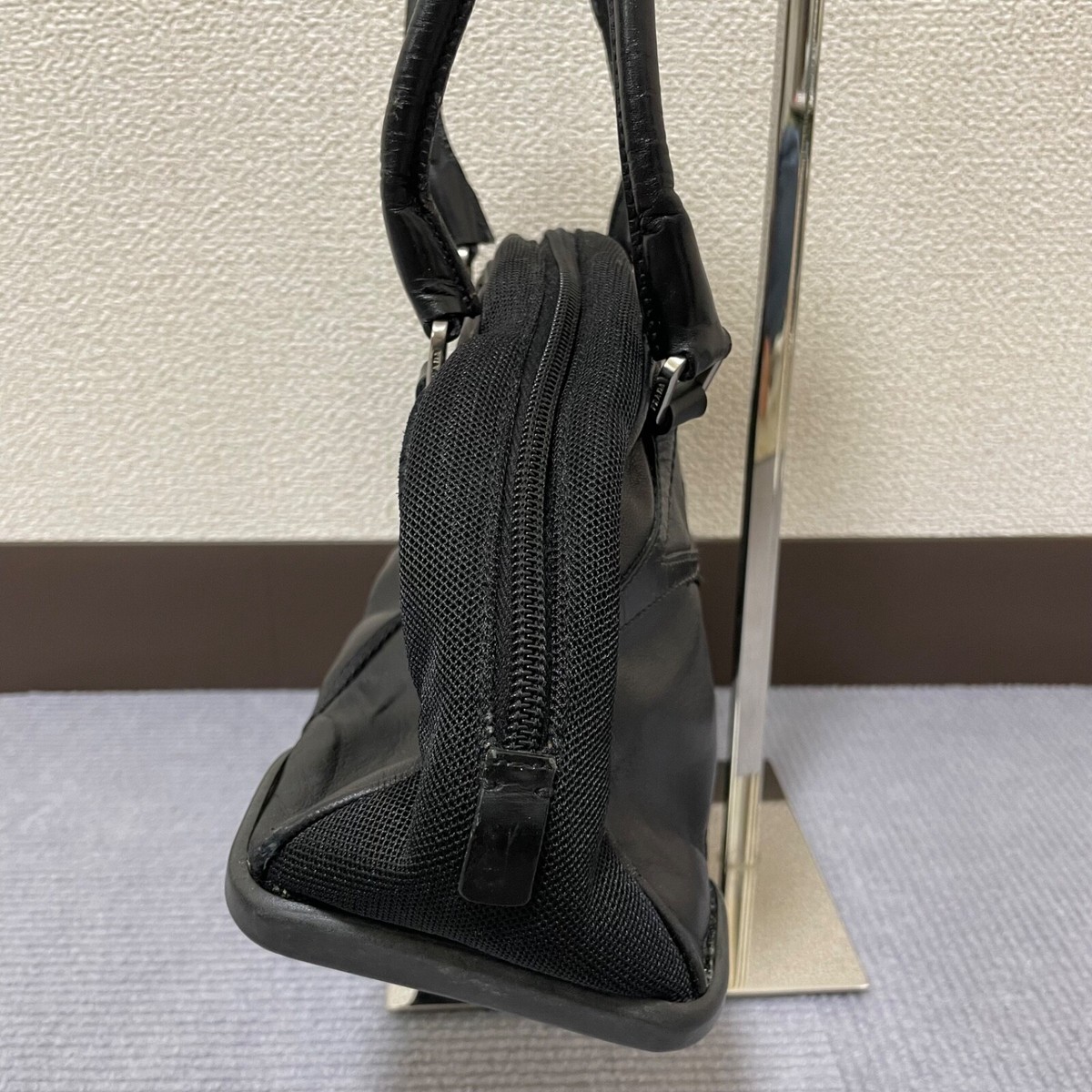 Prada Bowling Bag Handbag Leather Black | eBay