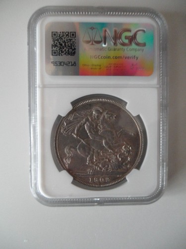 1902 Edward VII Silver Crown Graded by NGC AU58 ( GB grading AU nice toning) - Picture 2 of 2