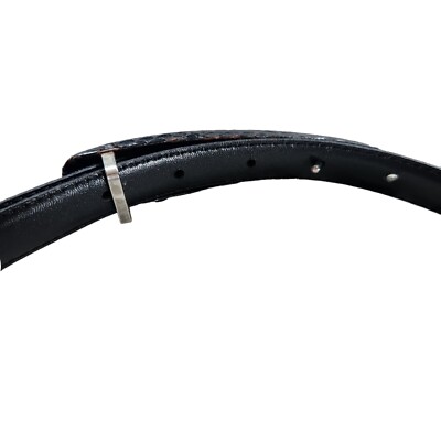 Fob Trading genuine snakeskin belt M/L Fob Trading Snakeskin Belt Black M L 24-28 inch Skinny Waist  main image 2