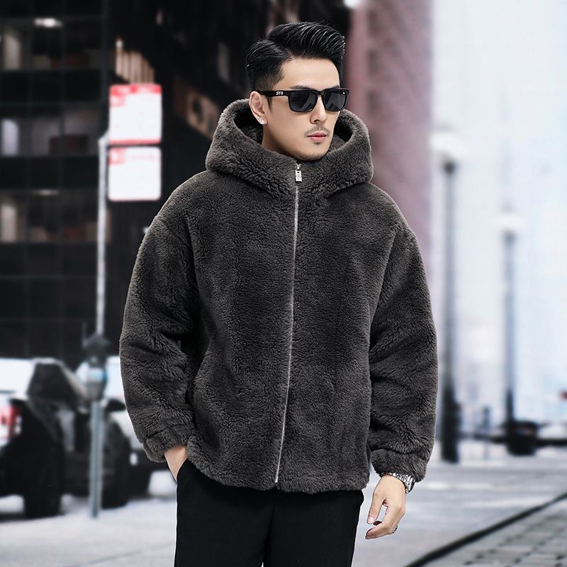 ジャケット・アウター FASHIRU wool melton hoodie long coat fashiru wool melton hoodie long coat