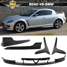 Fits 04-07 Mazda RX8 OE Front Bumper Lip Spoiler + Side Skirt + Mud Flap PU