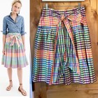 J Crew Womens Tie Front Skirt Rainbow Gingham Plaid Size 6 — photo 4