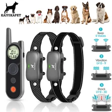 Waterproof Dog Shock Training Collar Rechargeable Remote Control 1312 Yard