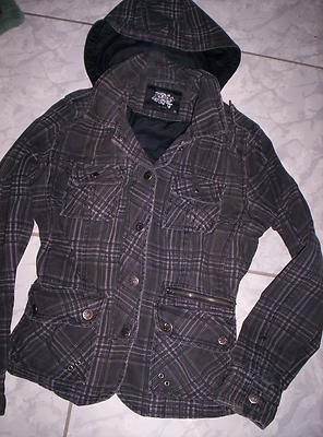 Jacke von ''EURO Jeans.'' kariert, abnehmbare Kaputze, neuw. Gr. M/36