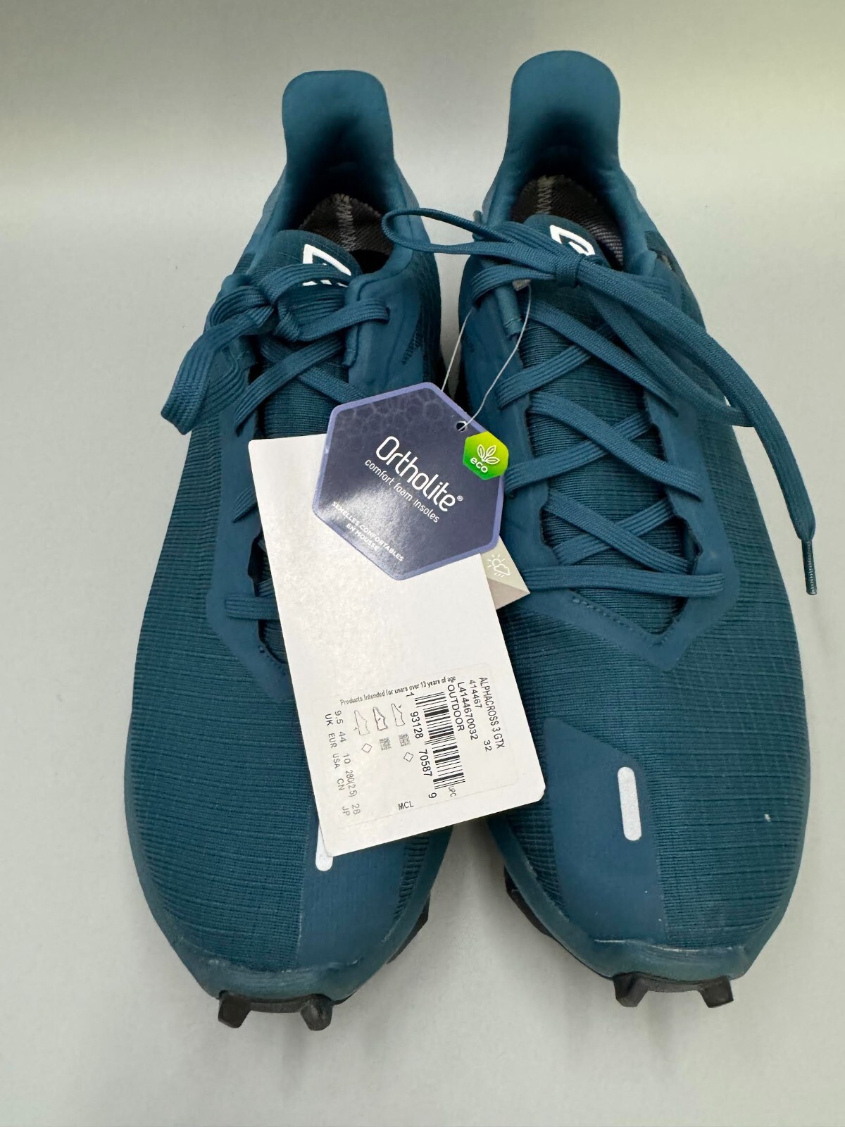 Scarpe da Trail Running Uomo Salomon Alphacross 3 GoreTex Blu Mallard Taglia 10 Nuove con etichette