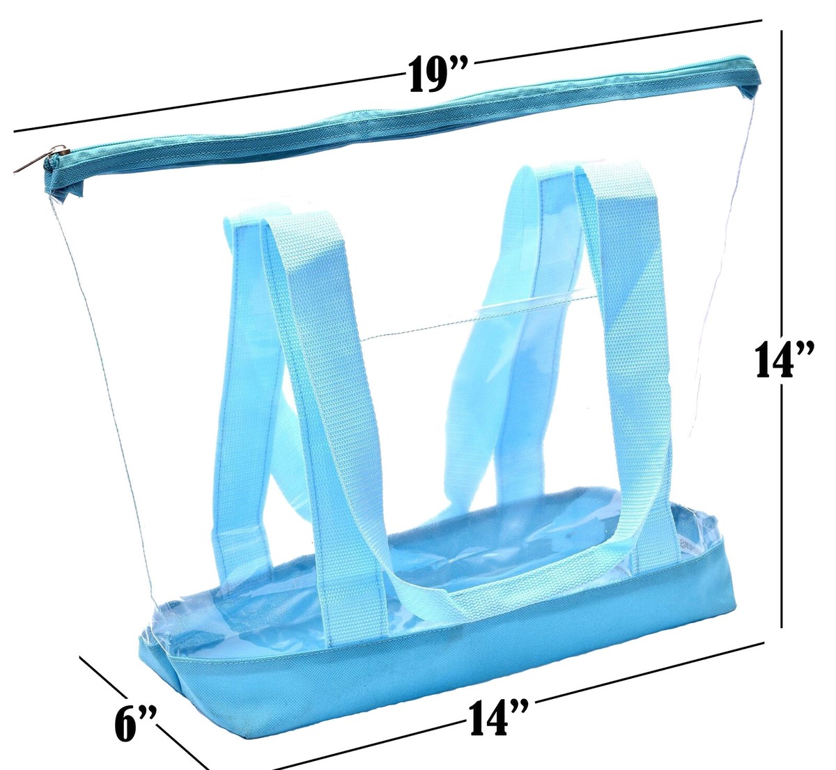 Borsa Trasparente PVC Borsa Tote Trasparente In PVC Con Tasca Laterale E Zip - Per Shopping, Palestra, Lavoro E Stadi Borsa Concerto - Foto 3