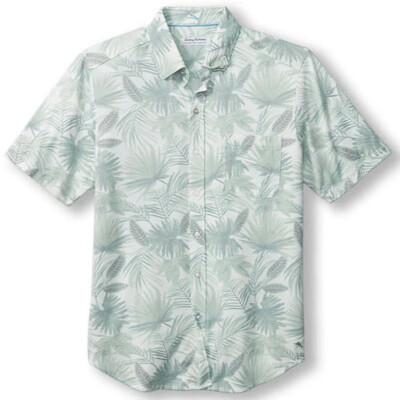 $128 Tommy Men's San Lucio Falling Fronds Shirt, Paradise Green, L