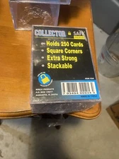 (9) 250 Count CLEAR 2-PIECE CARD STORAGE BOX  Sports COLLECTOR SAFE Lot Of 9