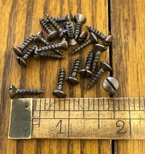 #6 X 5/8 Wood Screws Slotted Oval Head Antique Copper Plated 20 Pk Free Ship