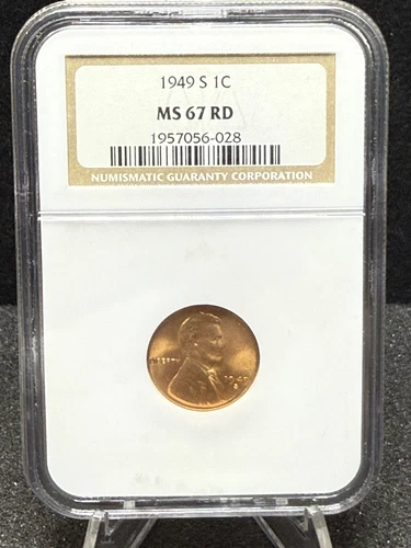 1949 S Lincoln Wheat Cent MS67 RED NGC