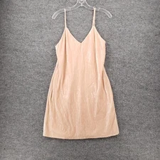 Wayf Dress Womens S Small Beige Mini Velour Slip V Neck Sleeveless A Line USA