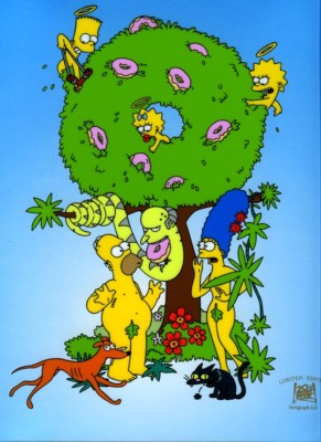 Mr. Burns Snake Homer Forbidden Donut Angel Bart Garden of Eden Springfield Art