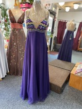 Jovani Plum Prom Evening Special Occasion Dress Sequin Beaded Size 14