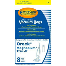  Ship from USA 8 pk ORECK Magnesium Type LW Upright Vacuum Bags for LW100, Part