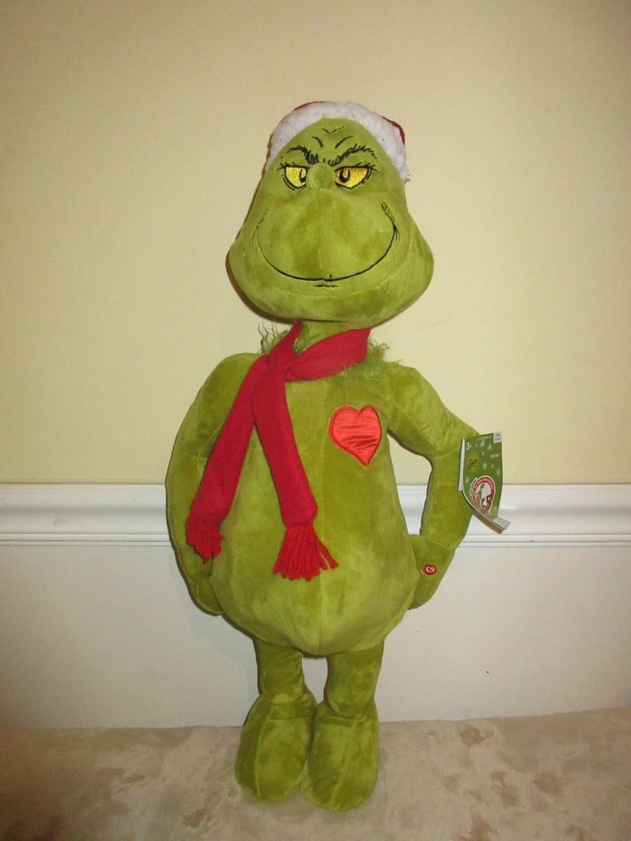 Gemmy The Grinch 65th Anniversary Greeter Light Up Beating Heart 22 Inches NEW
