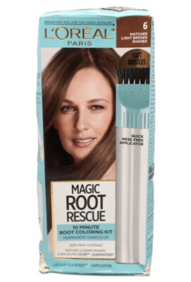 L'Oreal Magic Root Rescue 10 Minute Root Hair Coloring Kit #6 LIGHT BROWN