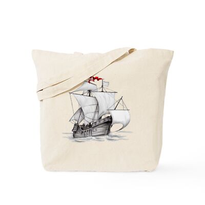 CafePress Pirate Ship Natural Canvas Tote Bag, Cloth Shopping Bag (1136799136)
