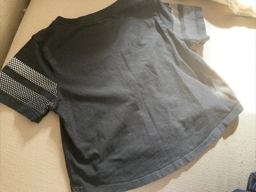 Girls Nike Just Do It Black Half Shirt Sz Small Football Powderpuff Athletic Cut - Picture 5 of 11