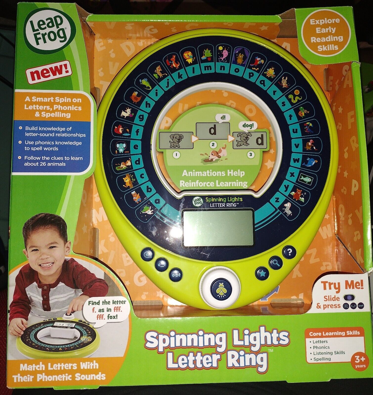 Leap Frog Spinning Lights Letter Ring; Phonics and Spelling Toy